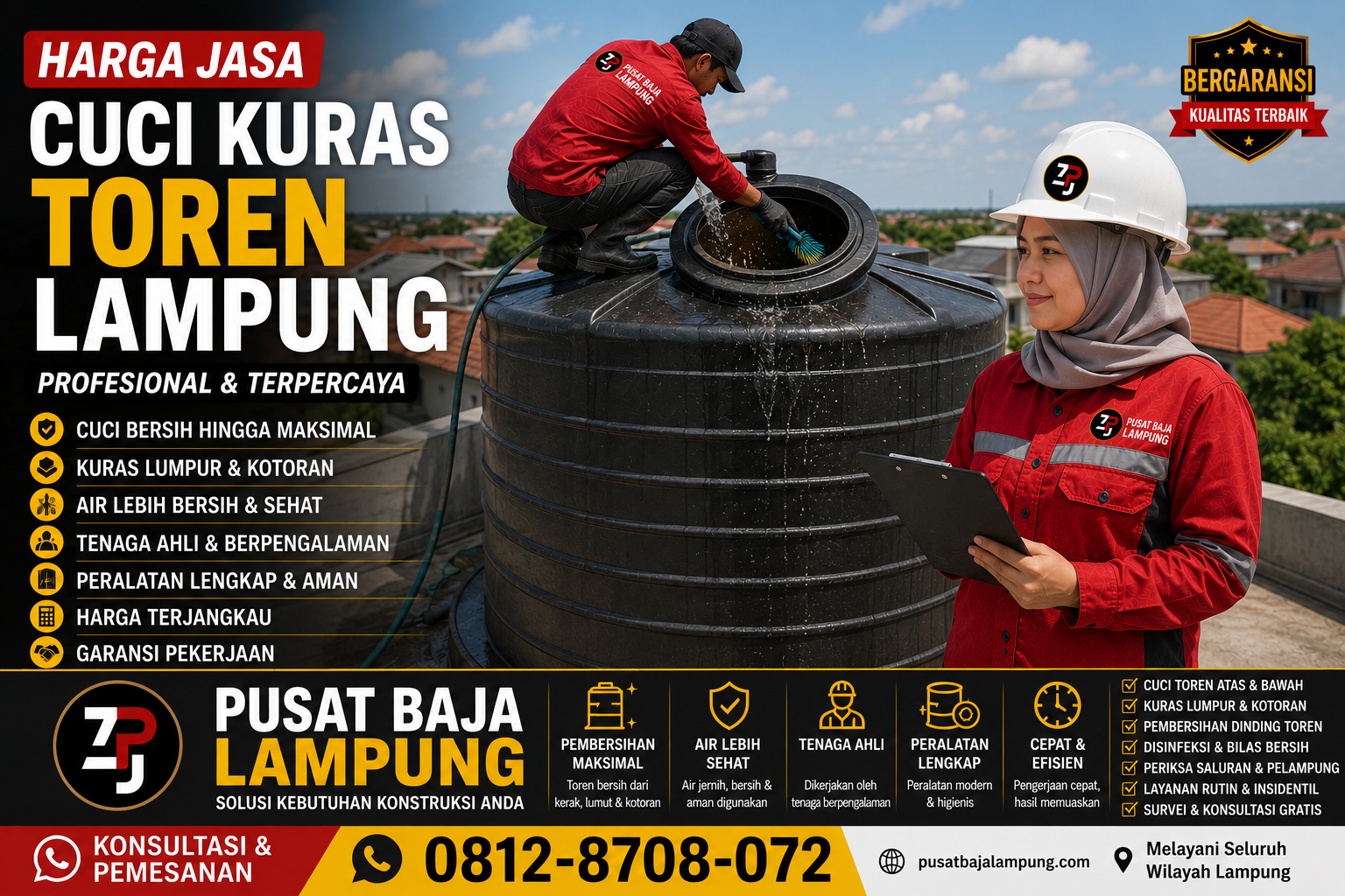 Harga Jasa Cuci Kuras Toren Lampung Terbaru