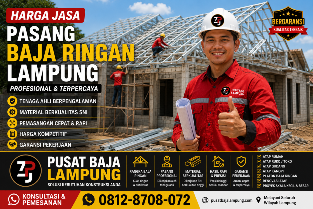 Harga Jasa Pasang Baja Ringan Lampung