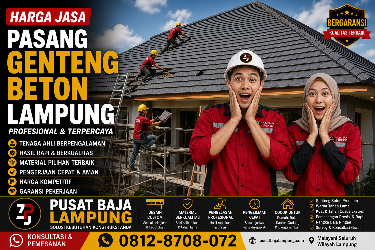 Harga Jasa Pasang Genteng Beton Lampung