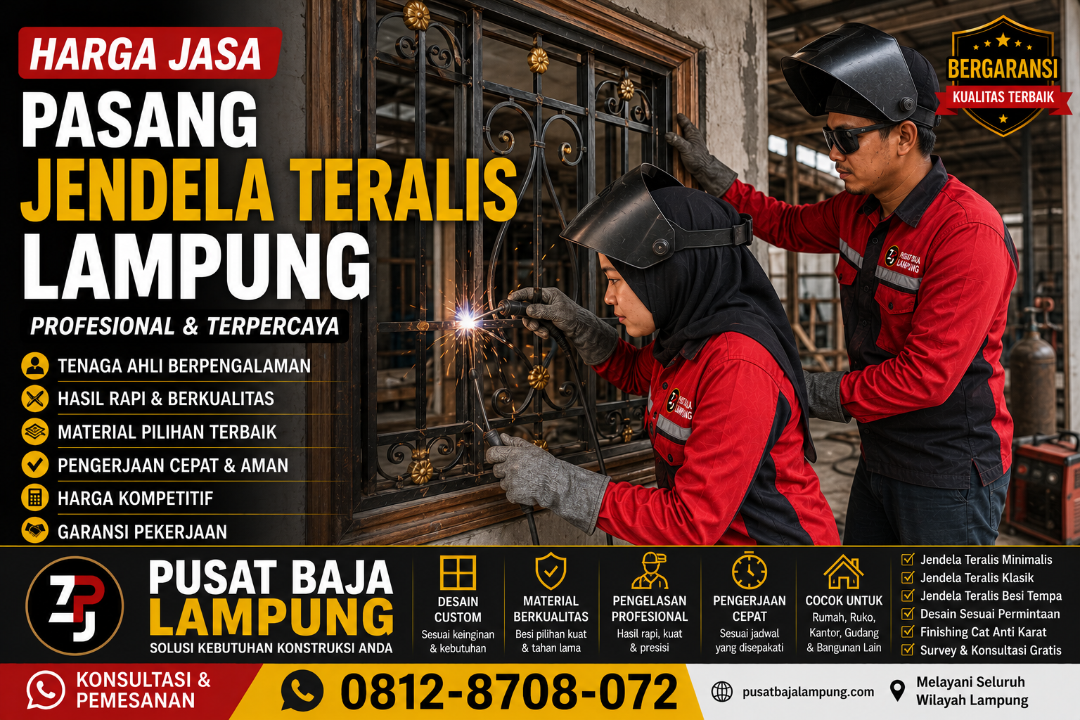 Harga Jasa Pasang Jendela Teralis Lampung