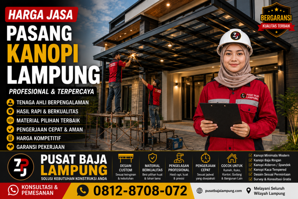 Harga Jasa Pasang Kanopi Lampung