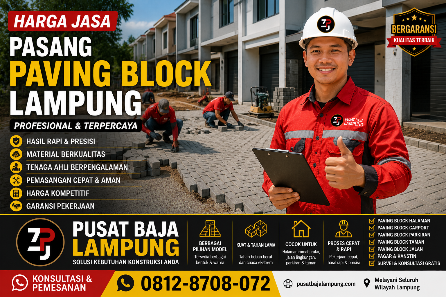Harga Jasa Pasang Paving Block Lampung