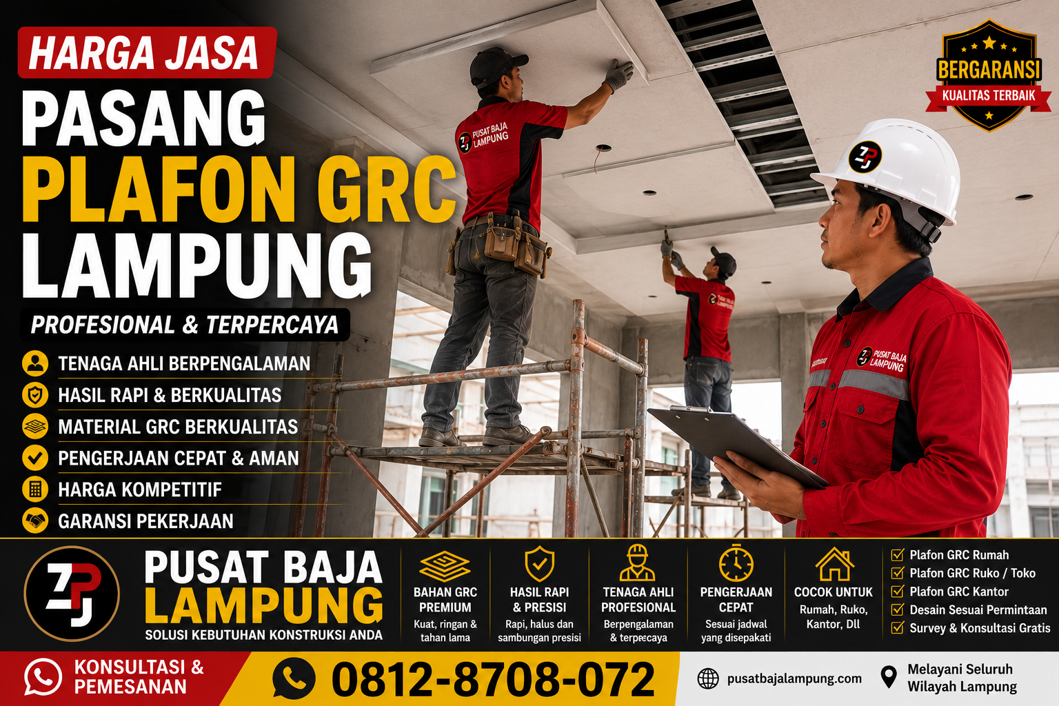 Harga Jasa Pasang Plafon GRC Lampung