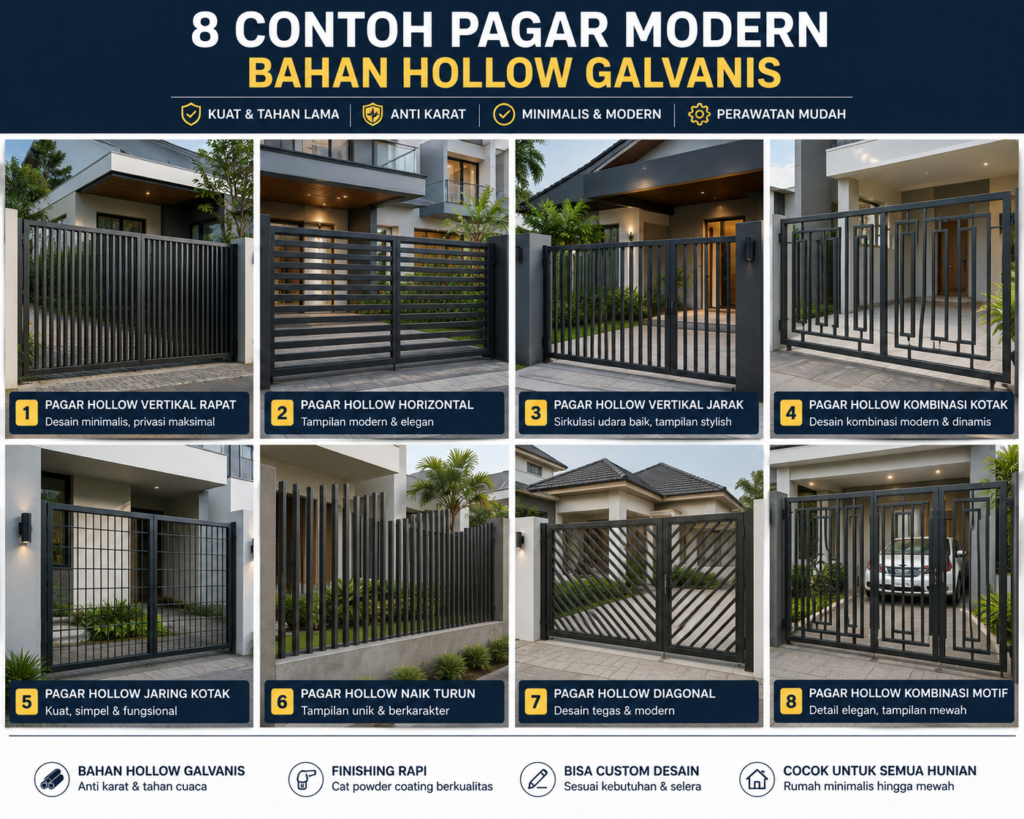 Katalog Pagar Bahan Hollow Galvanis Minimalis
