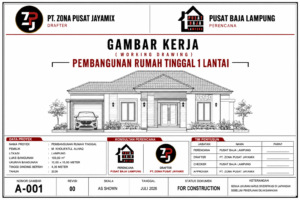 Pekerjaan Desain Rumah Ukuran 10x10 M2 PT. Zona Pusat Jayamix
