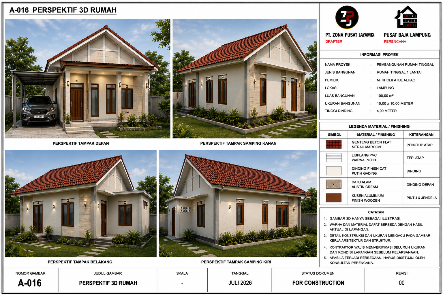 Presentasi gambar arsitektur Pusat Baja Lampung
