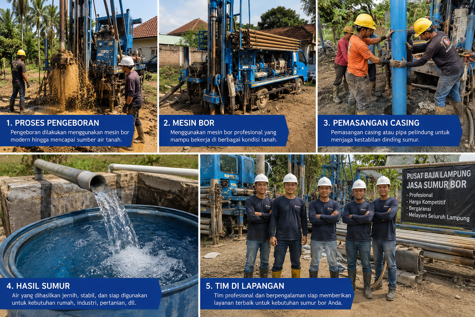 Proses Pengerjaan Jasa Sumur Bor Lampung
