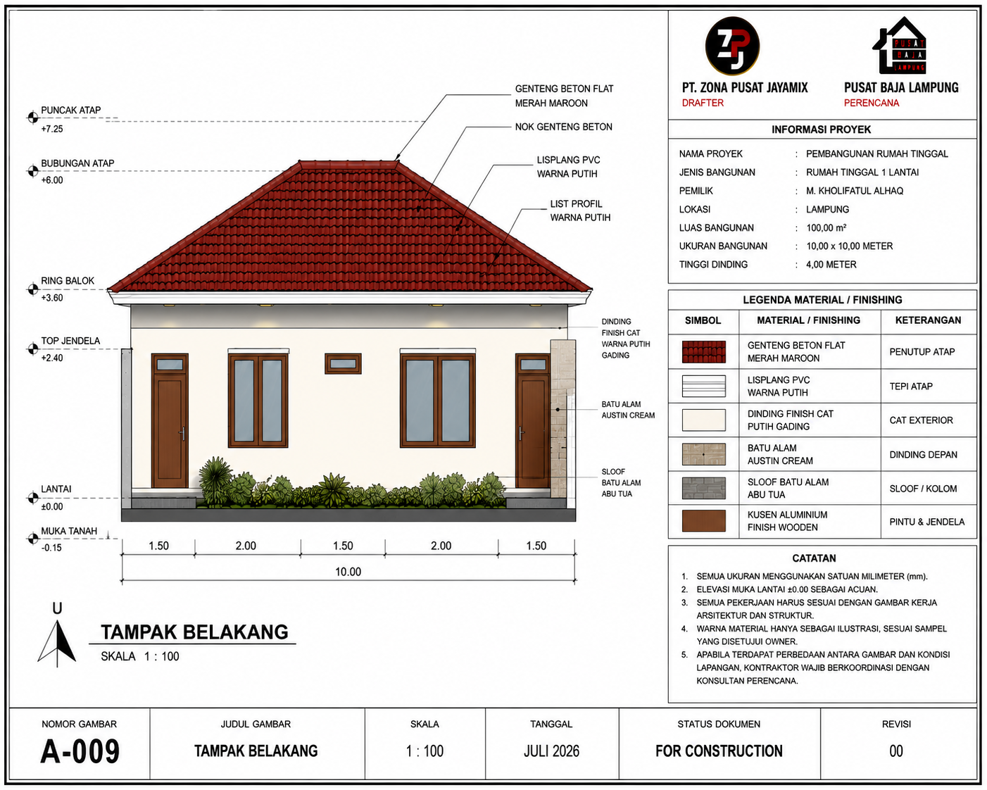 Tampilan belakang Pusat Baja Lampung