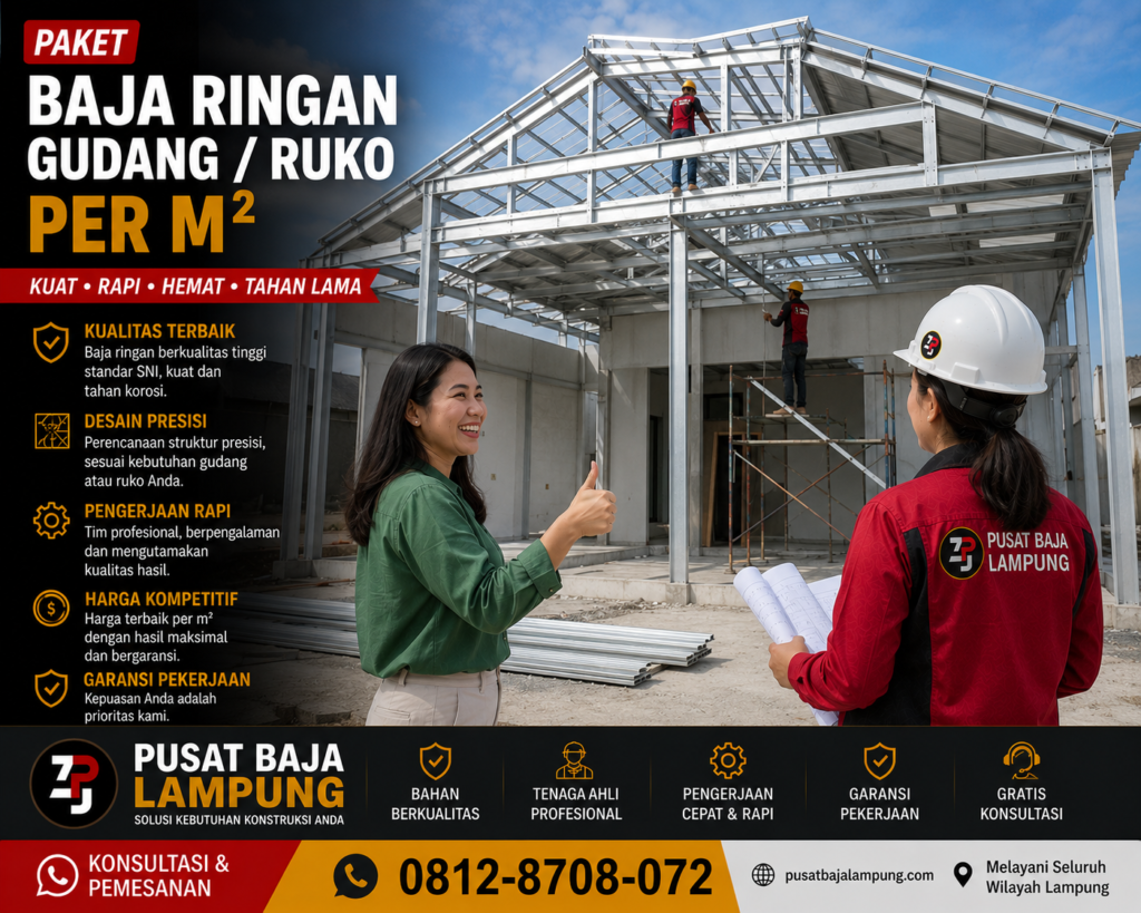 Paket Baja Ringan Gudang Ruko Per M2