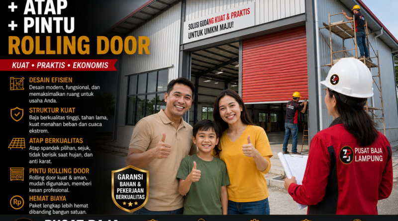 Paket Gudang UMKM + Atap + Pintu Rolling Door