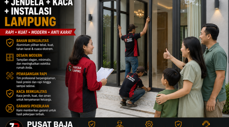Paket Kusen Aluminium + Jendela + Kaca + Instalasi Lampung