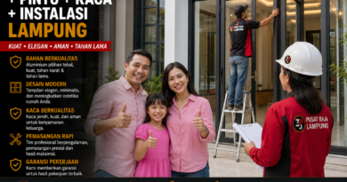 Paket Kusen Aluminium + Pintu + Kaca + Instalasi Lampung