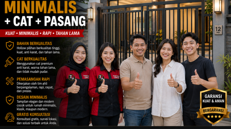 Paket Pagar Hollow Minimalis + Cat + Pasang Lampung Terbaru 2026