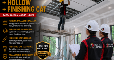 Paket Plafon Gypsum + Hollow + Finishing Cat Lampung Terbaru 2026