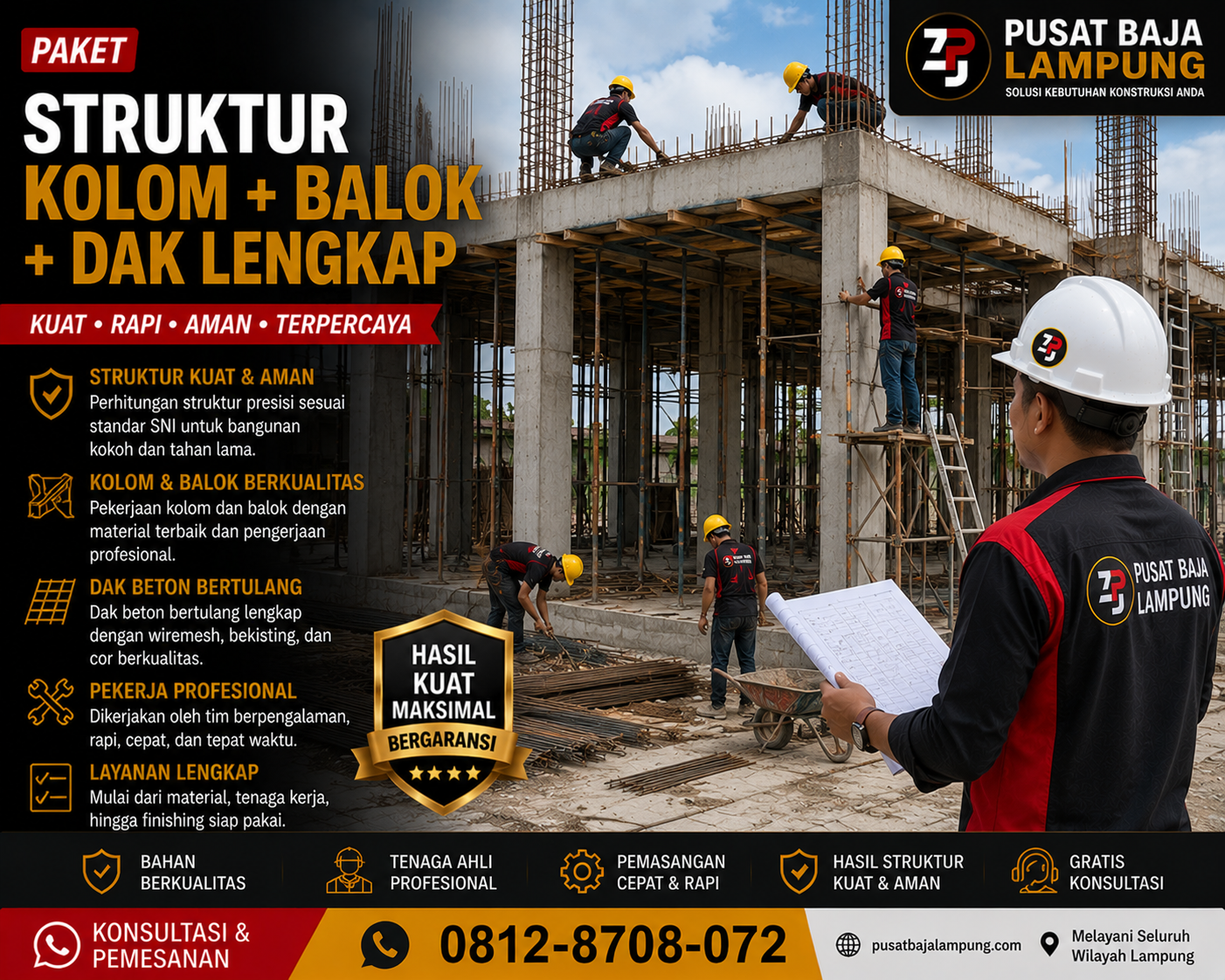 Paket Struktur Kolom + Balok + Dak Lengkap Lampung Terbaru 2026